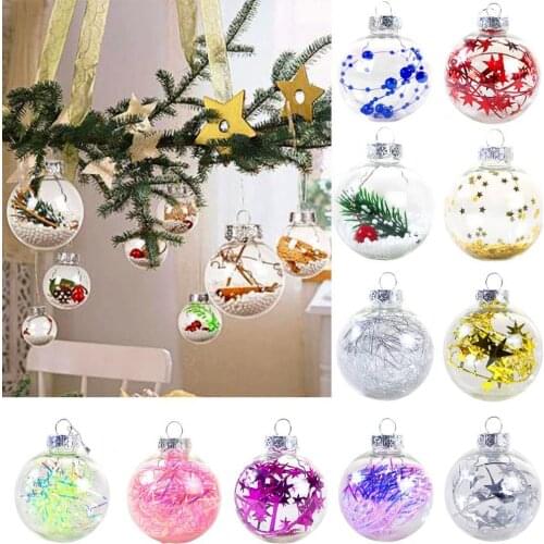Christmas Balls Waterproof Ornamental PET Xmas Tree Hanging Baubles Assorted Color Party Decorations Festival Tree Bauble