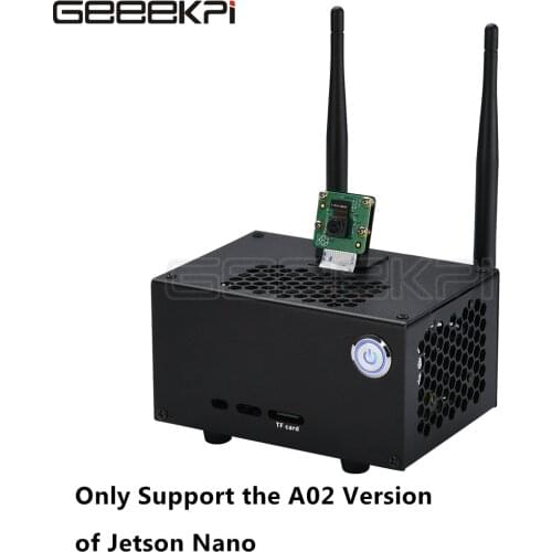 GeeekPi Aluminum Case Enclosure for NVIDIA Jetson Nano Developer with Quiet Fan 4010 4020 Heatsink Honeycomb Vent