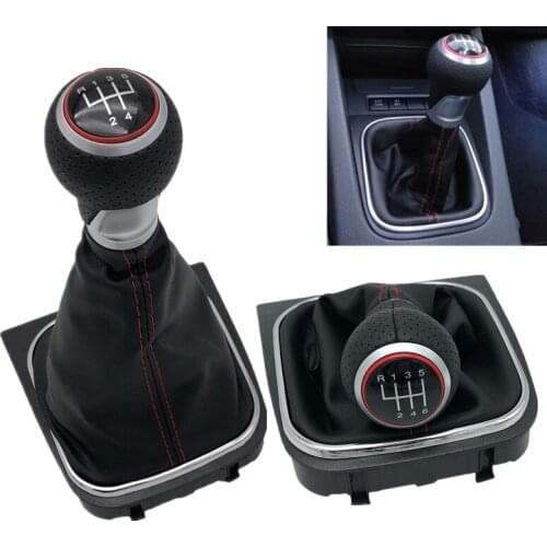 For VW Golf 5 MK5 R32 GTD GTI 2004 2005 2006 2007 2008 2009 Car 5 / 6 Speed Car Gear Stick Level Shift Knob Leather Boot Collar