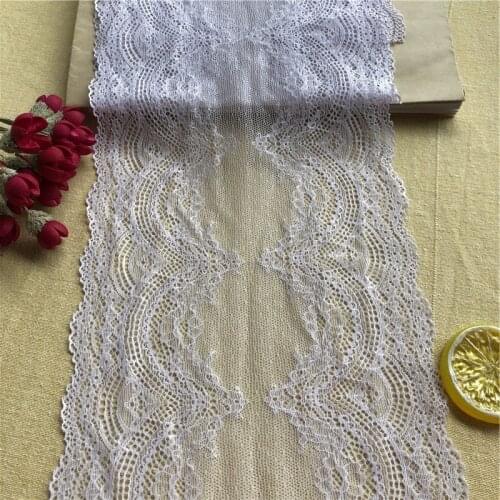 20cm White Lace Fabric Embroidery Stretch Print Mesh Accessories Edge Accessories African Fashion 2021 DIY Sewing E2140