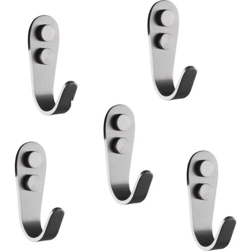 5 Pcs Stainless Steel Organizer Hook Bathroom Hook Rustproof Kitchen Utensil Utility Hanger Metal Wall Mount