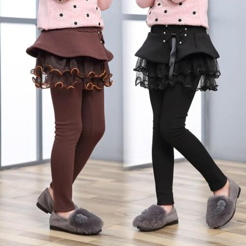 Princess Baby Girls Leggings 2019 New Winter Fashion Solid Plaid Cotton Skirtpants Thicken Pantyhose Children Costume Trousers