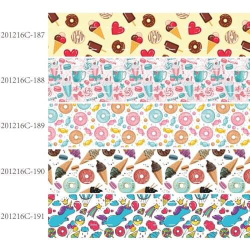 50 yards/lot)Kids DIY 25MM 38MM donut printed food ribbon