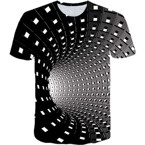 Summer 3D Print Short sleeved t-shirts Men T shirt Fashion Vertigo Hypnotic colorful Printing 3D T-shirt Men/women Casual top