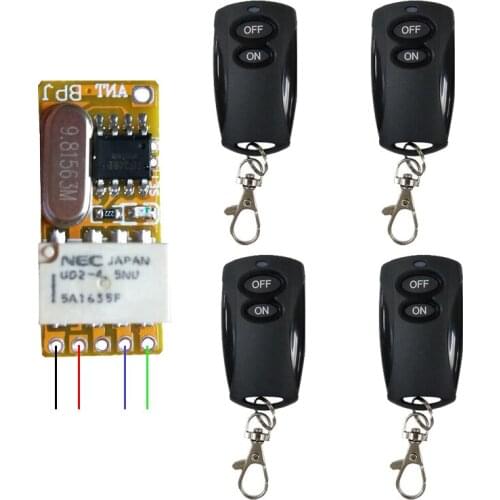 DC3V 3.7V 5V 6V 7V 9V 12V Mini Relay Wireless Switch Remote Control Power LED Lamp Controller Micro Receiver Transmitter System