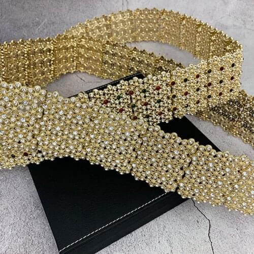 Fashionable Moroccan Womens Wedding Dress Decorative Waist Chain Full Diamond Design Noble Womens Body Chain Square Sash
