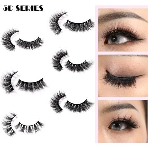 Fashion 5D Mink Hair Eyelashes Set Hand Made Natural Long Lasting Extension Soft Full Strip Lashes False Eyelashes Makeup Lashes