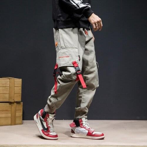 Hip Hip Streetwear Mens Joggers Ankle-Length Pants 2021 Men Cotton Pant Trousers Elastic Waist Pant Men HJ027