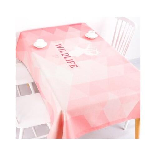 Nordic modern minimalist Ins pink deer coffee table cloth linen tablecloths cover towel thick rectangular antependium decoration
