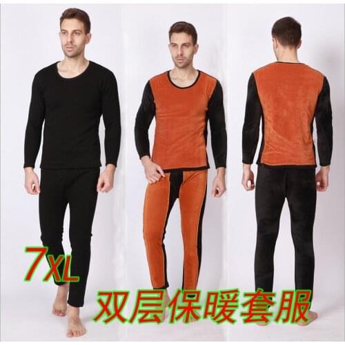 New arrival men winter wholesale manufacturers super large undewear velvet double-deck Soft cotton thick plus size 3XL-7XL