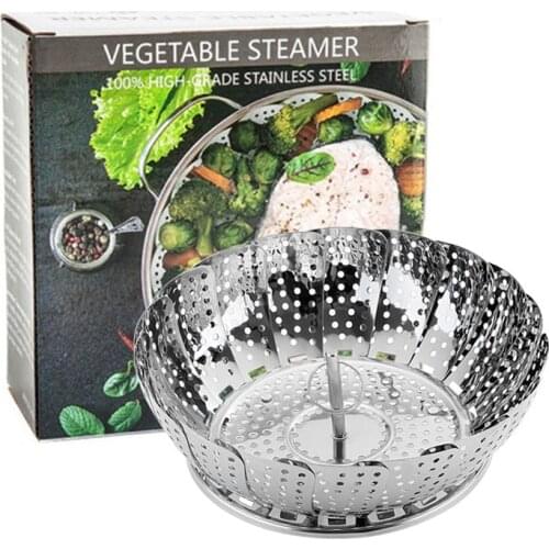 Folding Steamer Stainless Steel Multifunctional Lotus Steamer Telescopic Steaming Dish Kitchen Utensils Gadgets