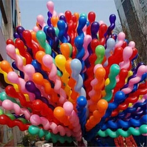 Hot Sale 50 pcs/lot Multicolor Twist Spiral Rubber Helium Latex Balloons Wedding Kids Birthday Party Decoration Toy Air Ball
