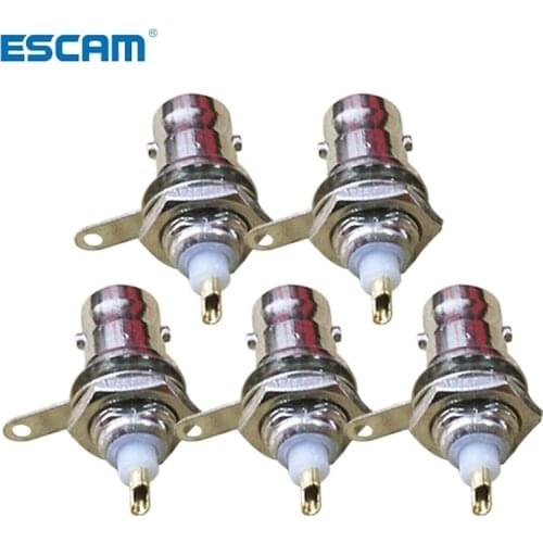 ESCAM 5PCS BNC Female Connectors Chassis Panel Mount Monitor Accessories Suit For Communications Equipment