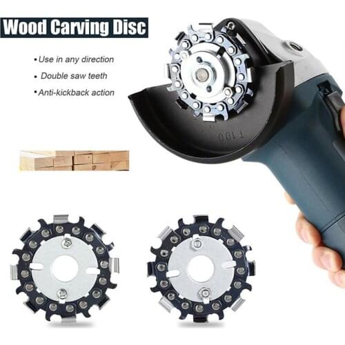 Wood Carving Cutting Disc For Angle Grinder Woodworking Chain Plate Arving Disc Angle Grinding 16mm 2.5 Inch Heavy Duty 2-in-1