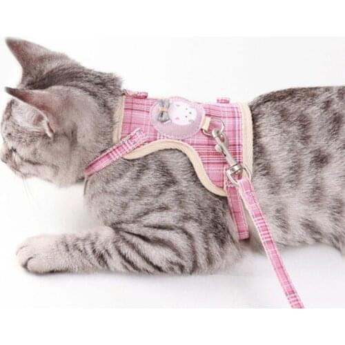Mesh Cat Harness With Leash Set Breathable Cats Harnesses Small Dog Puppy Harness For Kitten French Bulldog Chihuahua