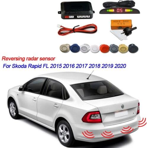 Parking system reversing radar For Skoda Rapid FL 2015-2020 LED display prompt sound safety distance