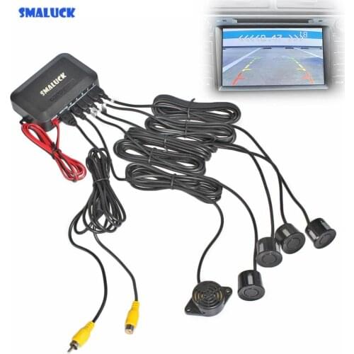 SMALUCK Car Reverse Video Parking Radar Sensor Rear View Backup Security System Sound Buzzer Alert Alarm for Camera Car Monitor