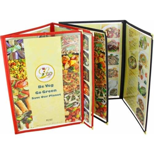 Three Panel Plastic Menu Holder Menu Cover Triple Folder For A4 3 Sheet Transparent Menu Book Cover Restaurant Hotel Cafes Bar