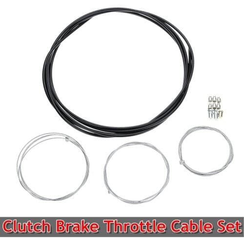 Universal Motorcycle 60'' Clutch Brake + 54'' Throttle Cable Harness Set Replacement Kit