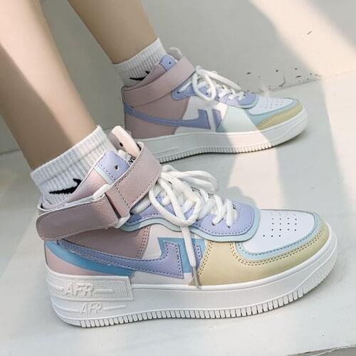 Large size womens casual shoes, womens vulcanized shoes, outdoor non-slip womens sports shoes, luxury high-top womens shoes