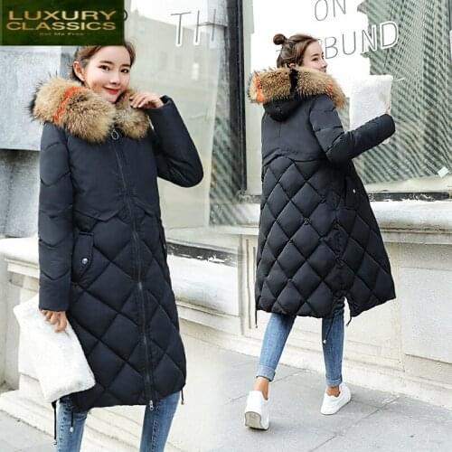 Women New Casual Winter Coat Jacket 2021 Long Winter Jacket Women Fur Collar Parkas Female Slim Winter Warm Coat Women