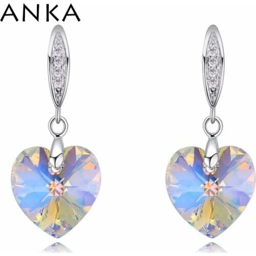 ANKA trendy heart crystal drop dangle earrings for women occasion party mothers day gift Crystals from Austria #121600