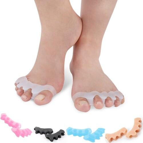 1 Pair Silicone Toe Spacer Separator Thumb Hallux Valgus Corrector Toe Protector 5 Color Toenail Straightener Pain Relief Bunion
