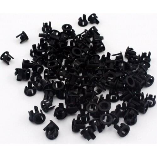 100Pcs 5mm Diameter Plastic Snap in LED Lamp Casing Holder Support Black