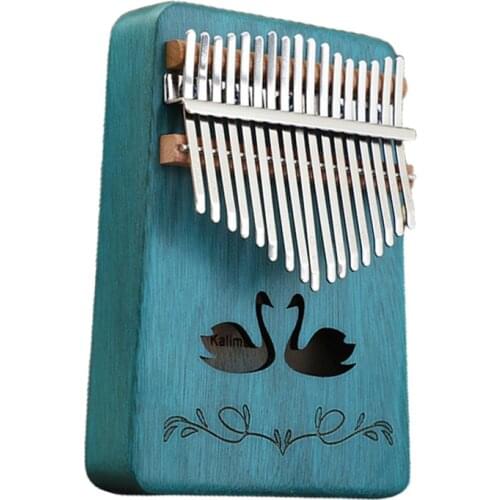 17 Keys Kalimba Thumb Piano Swan Pattern Portable Musical Instrument Gifts For Kids Girlfriend With Tuner Hammer With All Kits