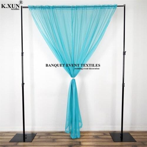 2 pcs Organza Sheer Backdrop Curtain Panel With Rod Pockets Stage Background Our Door Wedding Photo Booth Event Party Decoration