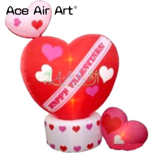 2018 hot sale cute inflatable air heart with LED lighting Valentines Day gift for girlfriend or wedding