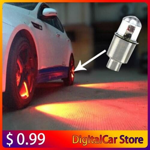 4x Car Auto SUV Wheel Tire Tyre Air Valve Stem LED Light Caps Cover Accessories Car Motorcycle Wheel LED Light Spoke Lamp