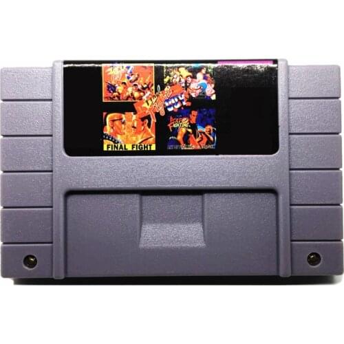 5 in 1 with Final Fight 1 2 3 Guy Art of Fighting for 16 bit USA Version NTSC Game Player Save File