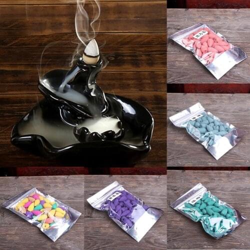 50Pcs Floral Incense Cone Backflow Incense Cones Granules Tower Fragrant Sandalwood Aroma Spice Potpourri