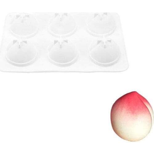 6 Cavity 3D Peach Silicone Cake Mold Cupcake Jelly Pudding Muffin Soap Mould DIY Newest