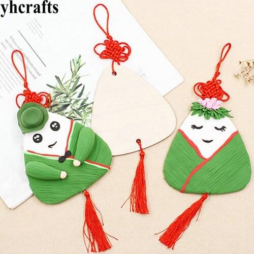6PCS/LOT.Paint unfinished wood Zongzi hanger Chinese Dragon Boat Festival drawing toys China traditional festival Wholesale OEM