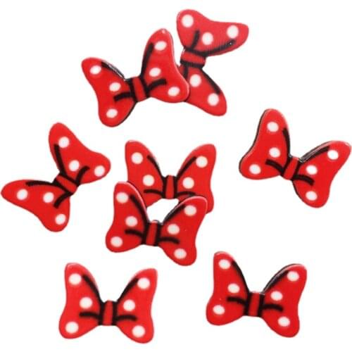Colorful Red Dot Bow Flatback Acrylic Sheet Miniature Pattern Applique DIY Wedding Scrapbook Home Decor Crafts Supplies SF861