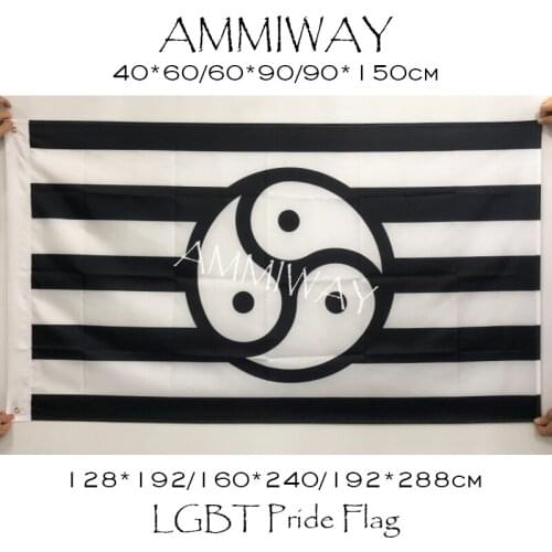 AMMIWAY Any Size Leather Pride BDSM Rights Pride Flag Tanos Rainbow Polyester Pride Peace LGBT Flags and Banners
