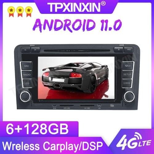 Android 11 6+128GB For AUDI A3 2003-2013 Car Multimedia Player GPS Navi Audio Stereo Screen DVD Head Unit Tape Recorder