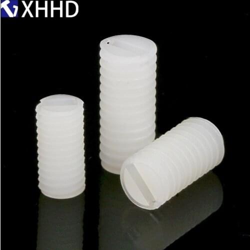 M6 M8 White Metric Screw Plastic Metric Headless Screw Nylon Fixing Screw