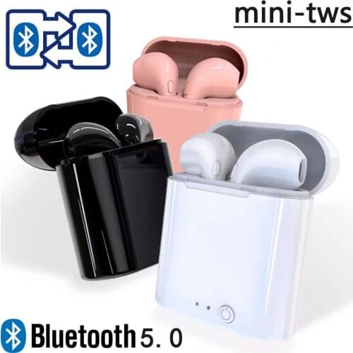 I7 mini TWS Wireless headphones Bluetooth 5.0 Earphones Earbuds earpiece Handsfree Earphone Headset Charging Box for all phones