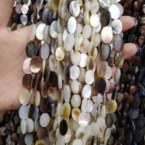 Natural Shell Beads black Shell Stone Bead for Jewelry Making 15.5 inch Women jewelry Making DIY Bracelet Necklace 8x12mm