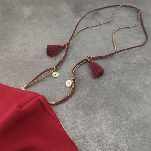 Eyeglass Sunglasses Cotton Neck String Cord Retainer Strap Eyewear Lanyard Holder Tassel Ethnic Rope Glasses Chain