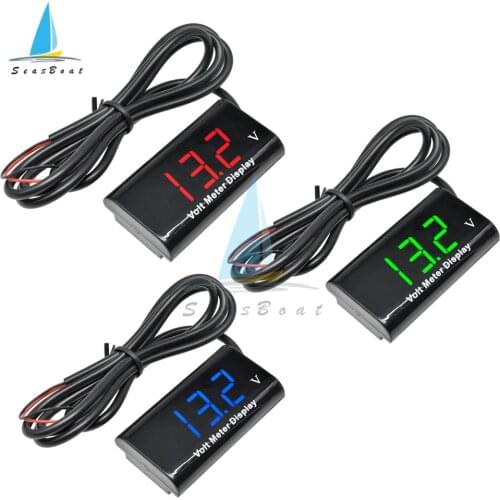 0.56 inch DC 3-18V Digital Voltmeter LED Display Voltage Meter Mini Tester Car Boat Motorcycle Volt Panel IPX6 Waterproof 12V