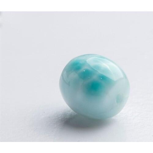 Dominica Natural Blue Ice Larimar Gems Stone Crystal Barrel Shape Fashion Woman Lady Natural Stone Pendant