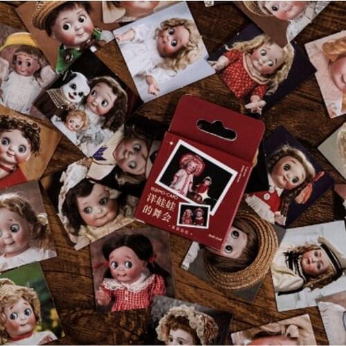 30box European Retro Sticker DIY Handbook Handbook Cute Diary Scrapbook Student Gift Box Doll’s Dance Party Style Stationery