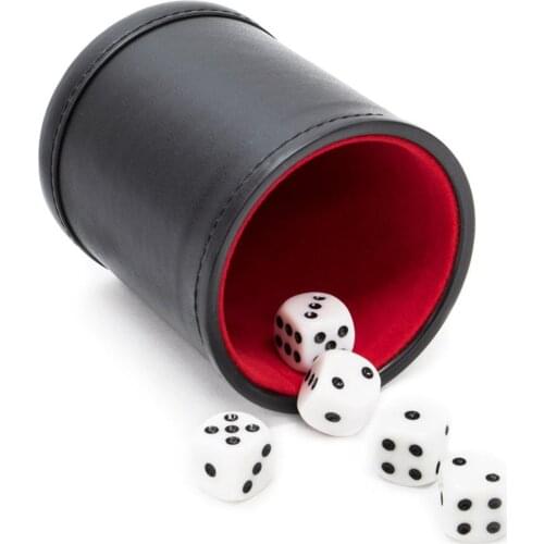 Flannel Dice Cup Bar Lightweight Set Party KTV Entertainment Game with Dices Dustproof Portable Carrying Decor