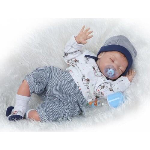 22" 55cm doll reborn boy toys fashion silicone reborn babies dolls for children gift oys bebe alive reborn bonecas brinquedos