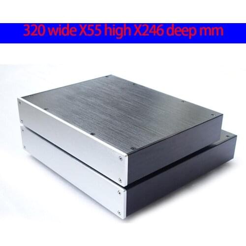 KYYSLB 320*55*306mm 3205 All-aluminum Preamp Decoding Amp Amplifier Box Box House DIY WithTail Plug Feet Amplifier Case Shell
