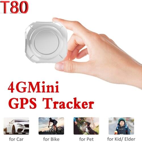 Mini 4G LTE 4 in 1 GPS Tracker T80 Real-time Tracking Locator Built-in GPS/GPRS and Antenna With Motion Alert For Anti-theft